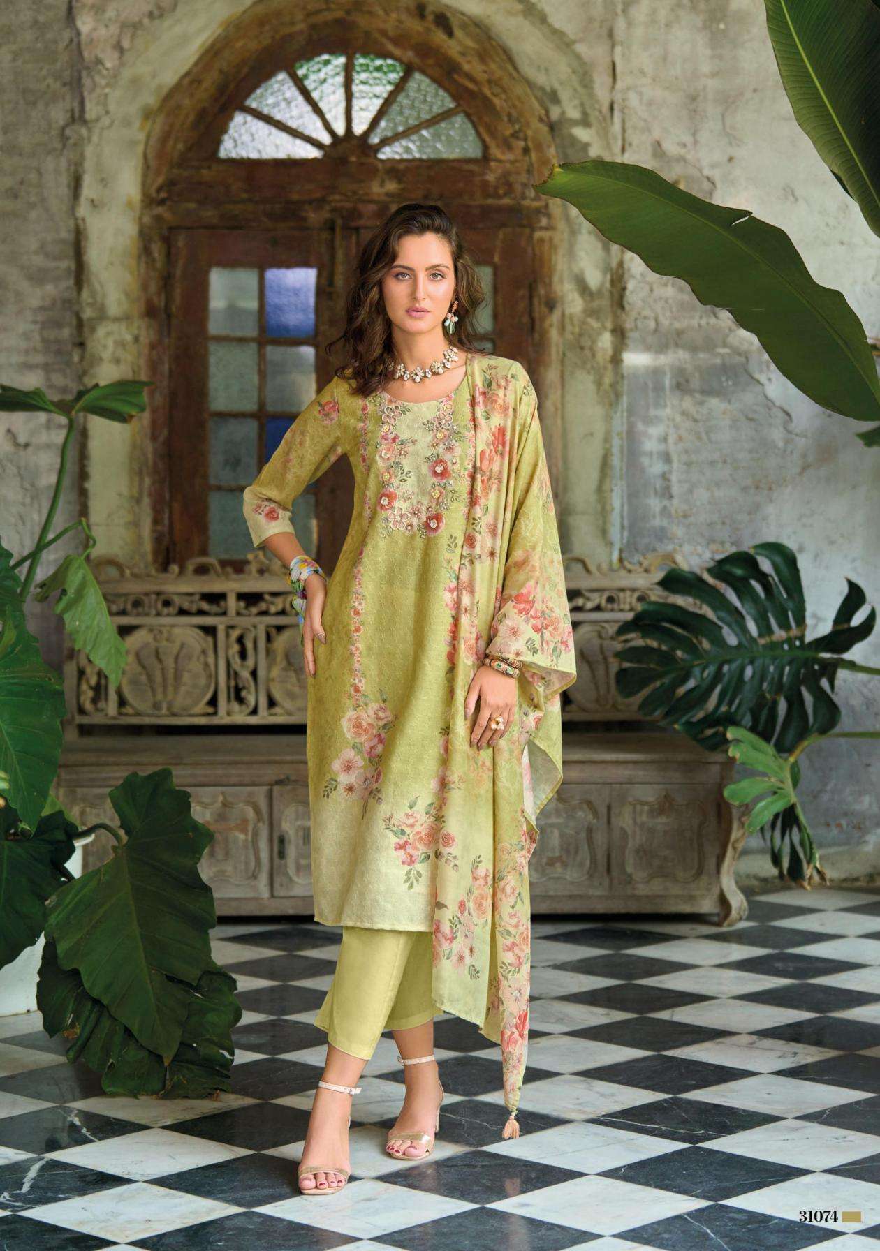 LADY LEELA PRESENTS SUMMER PASTELS VOL 2 READYMADE LINEN PARTY WEAR SUIT FOR WOMENS CATALOG WHOLESALER 