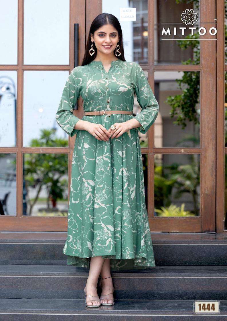 Mittoo Presents Belt Vol-21 Aesthetic Full Stitch Kurtis Catalog Wholesaler And Exporter 