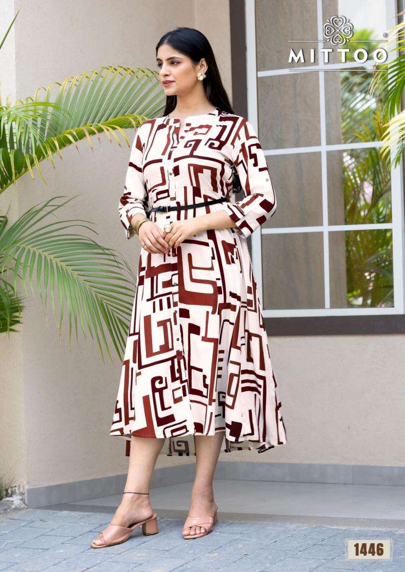 Mittoo Presents Belt Vol-21 Aesthetic Full Stitch Kurtis Catalog Wholesaler And Exporter 