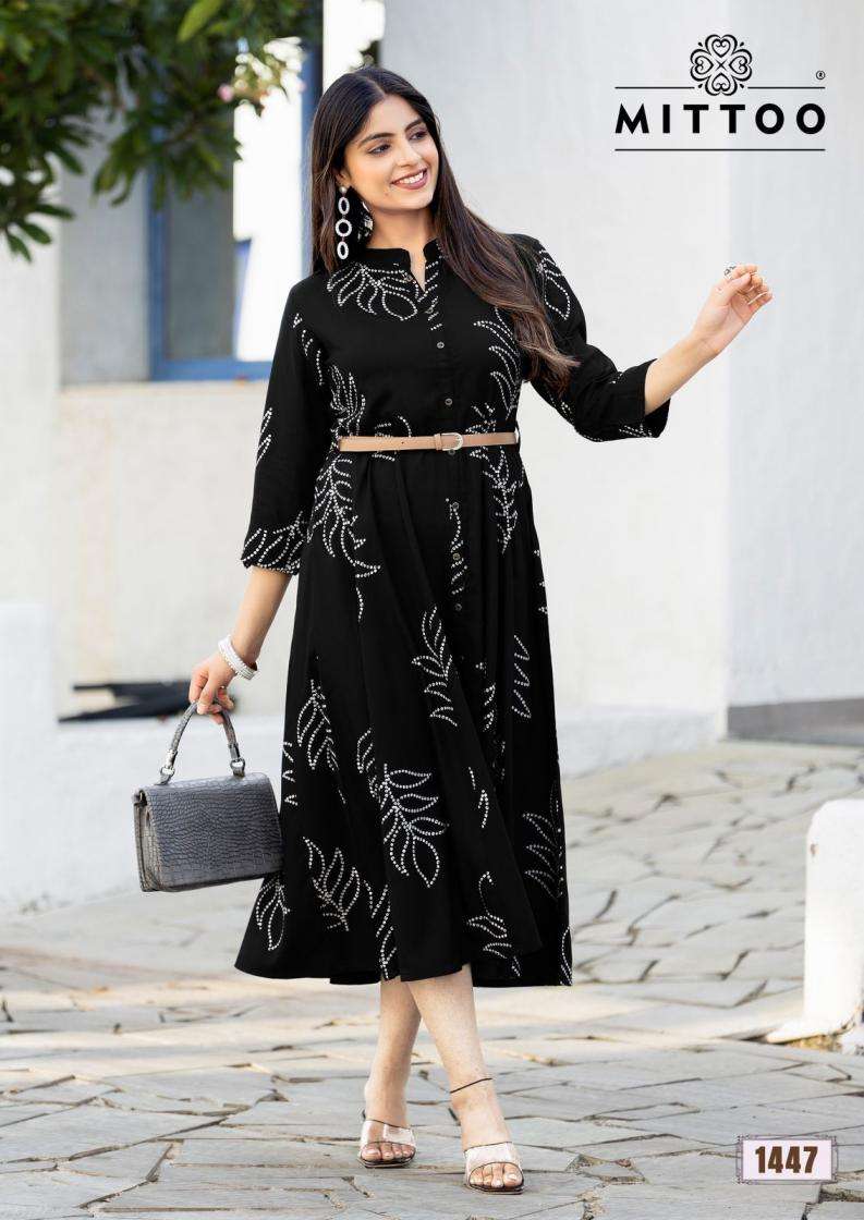 Mittoo Presents Belt Vol-21 Aesthetic Full Stitch Kurtis Catalog Wholesaler And Exporter 