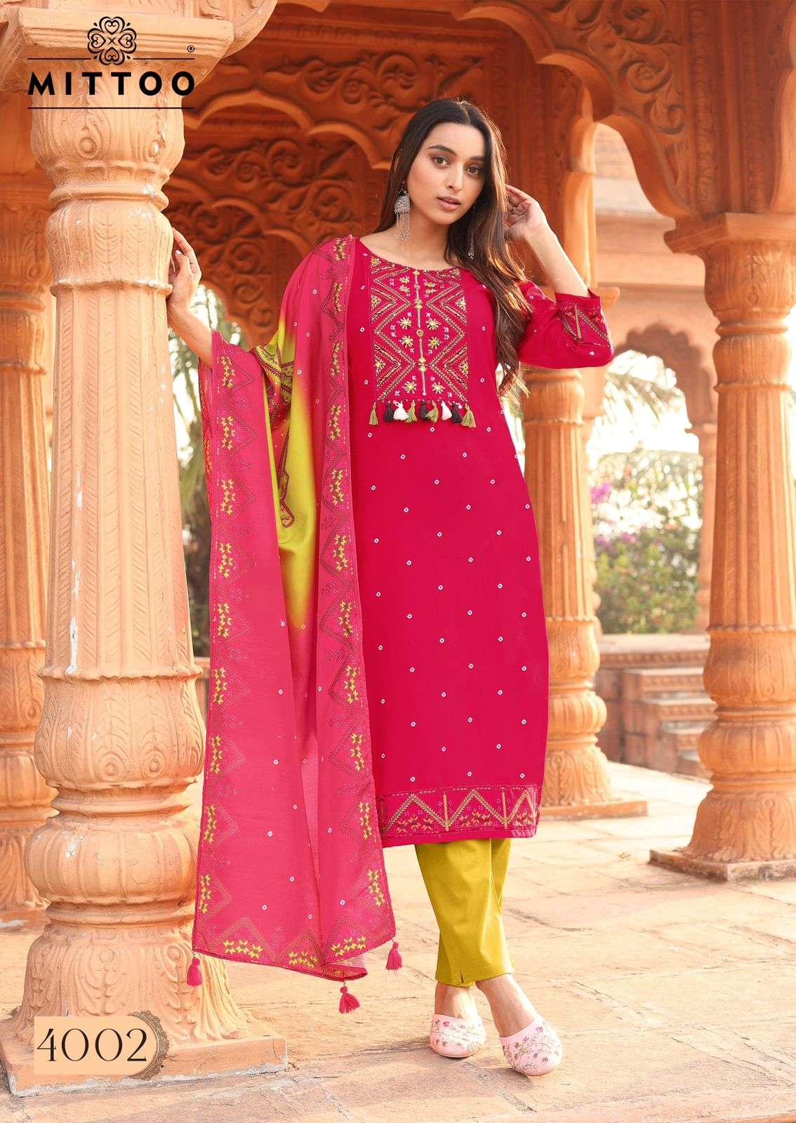 MITTOO PRESENTS COLORDROP FANCY RAYON KURTIS CATALOG WHOLESALER AND EXPORTER IN SURAT