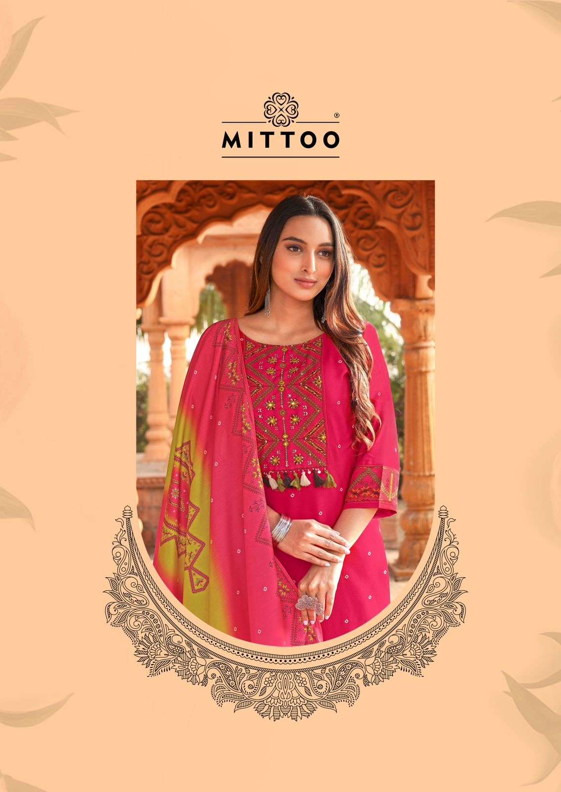 MITTOO PRESENTS COLORDROP FANCY RAYON KURTIS CATALOG WHOLESALER AND EXPORTER IN SURAT