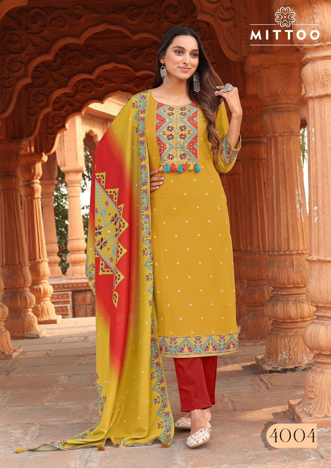 MITTOO PRESENTS COLORDROP FANCY RAYON KURTIS CATALOG WHOLESALER AND EXPORTER IN SURAT