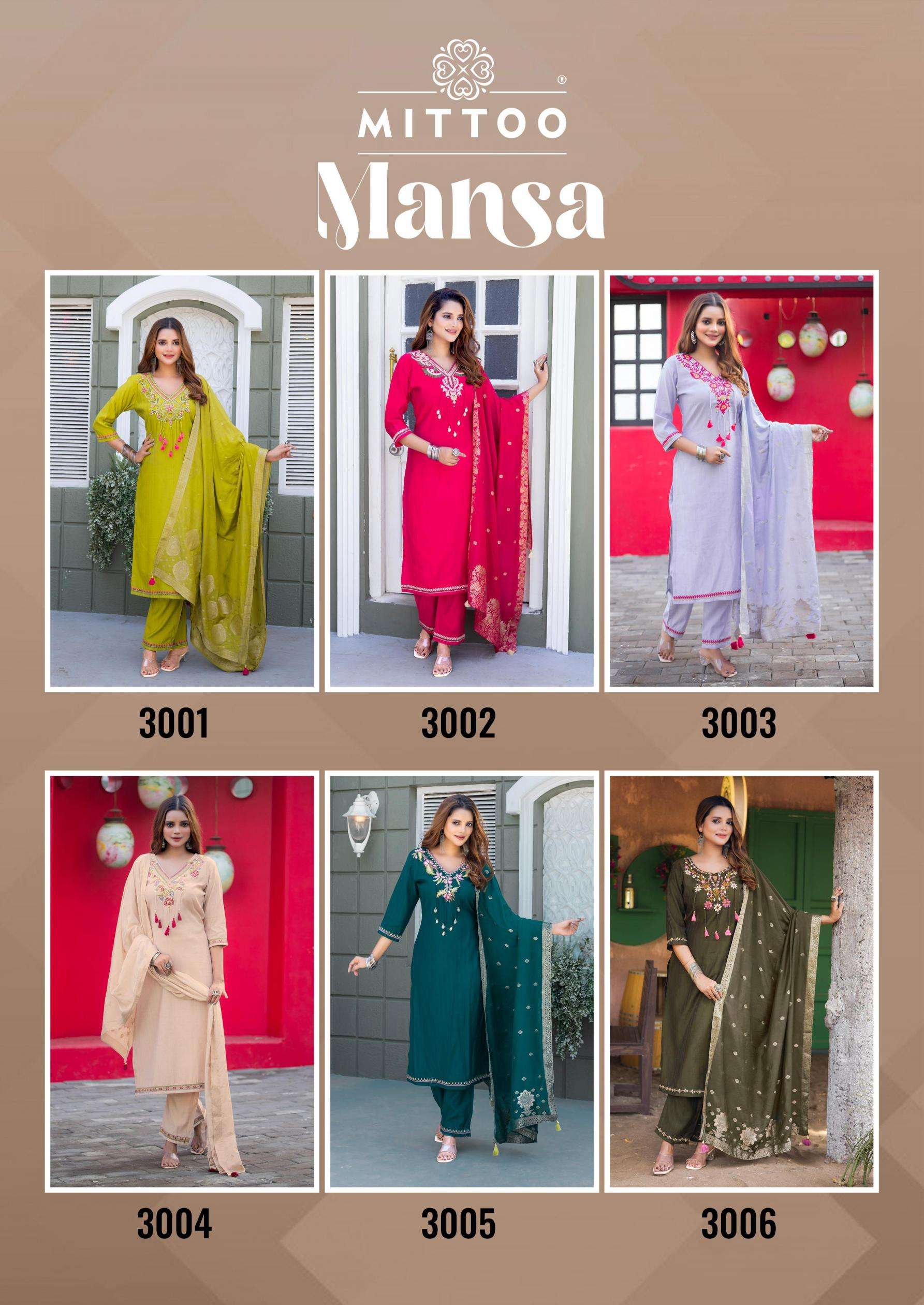 MITTOO PRESENTS MANSA VOL-1 VISCOSE WEAVING READYMADE STYLISH KURTIS CATALOG WHOLESALER AND EXPORTER 