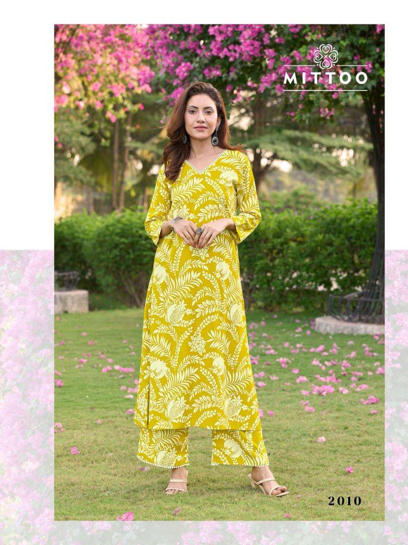 Mittoo Presents Sulekha Vol-2 Readymade Classic Rayon Kurti With Pant For Womens Catalog Wholesaler 