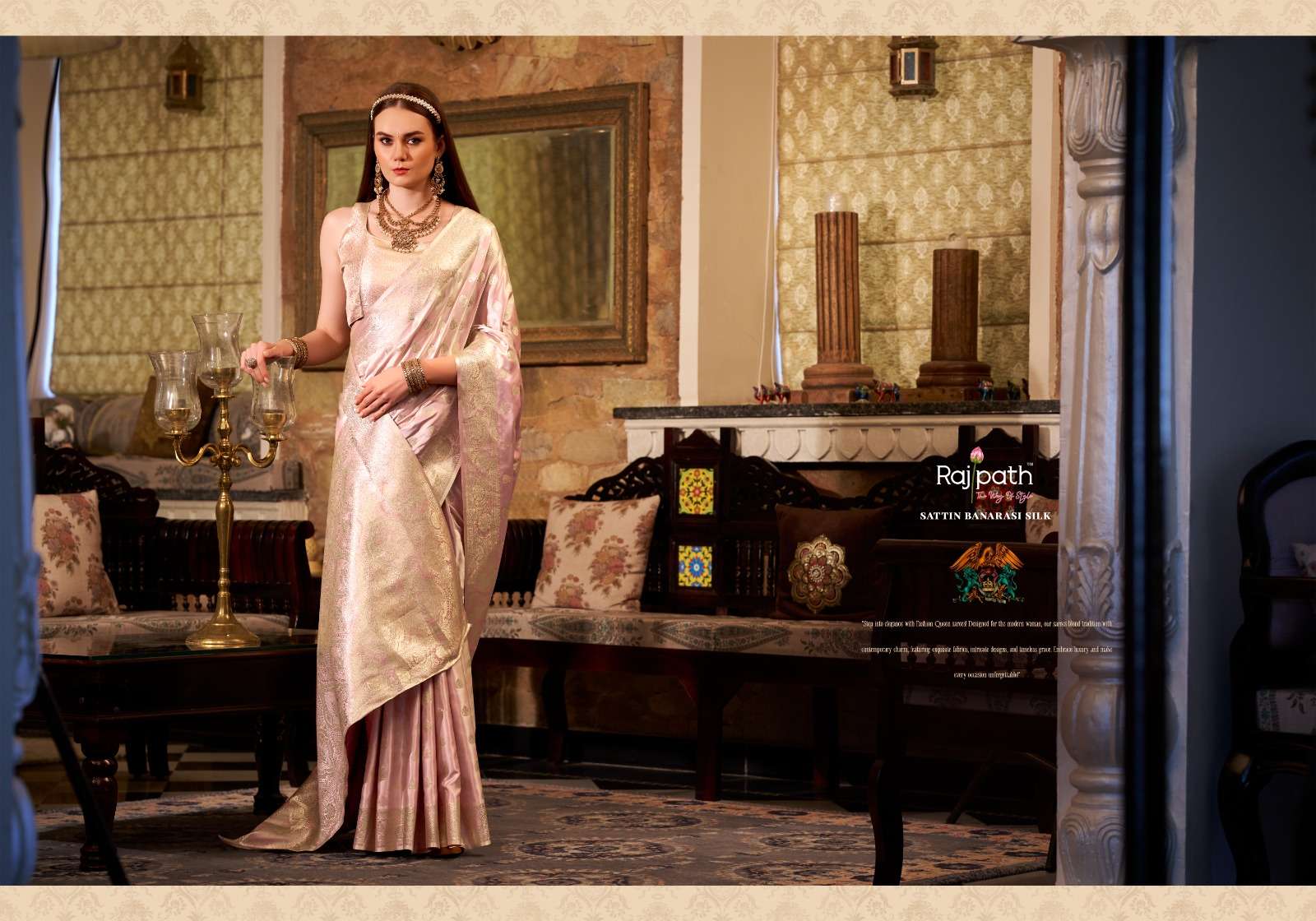 Rajpath Presents Shella Gold Wholesale Satin Silk Party Wear Sarees Catalog Wholesaler And Exporter In Surat