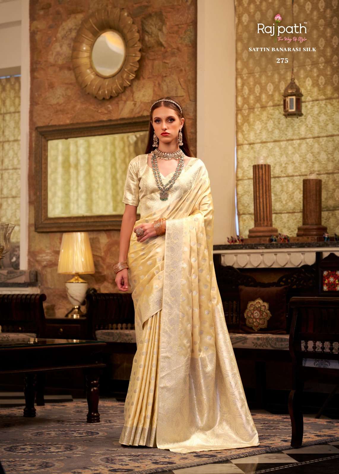 Rajpath Presents Shella Gold Wholesale Satin Silk Party Wear Sarees Catalog Wholesaler And Exporter In Surat