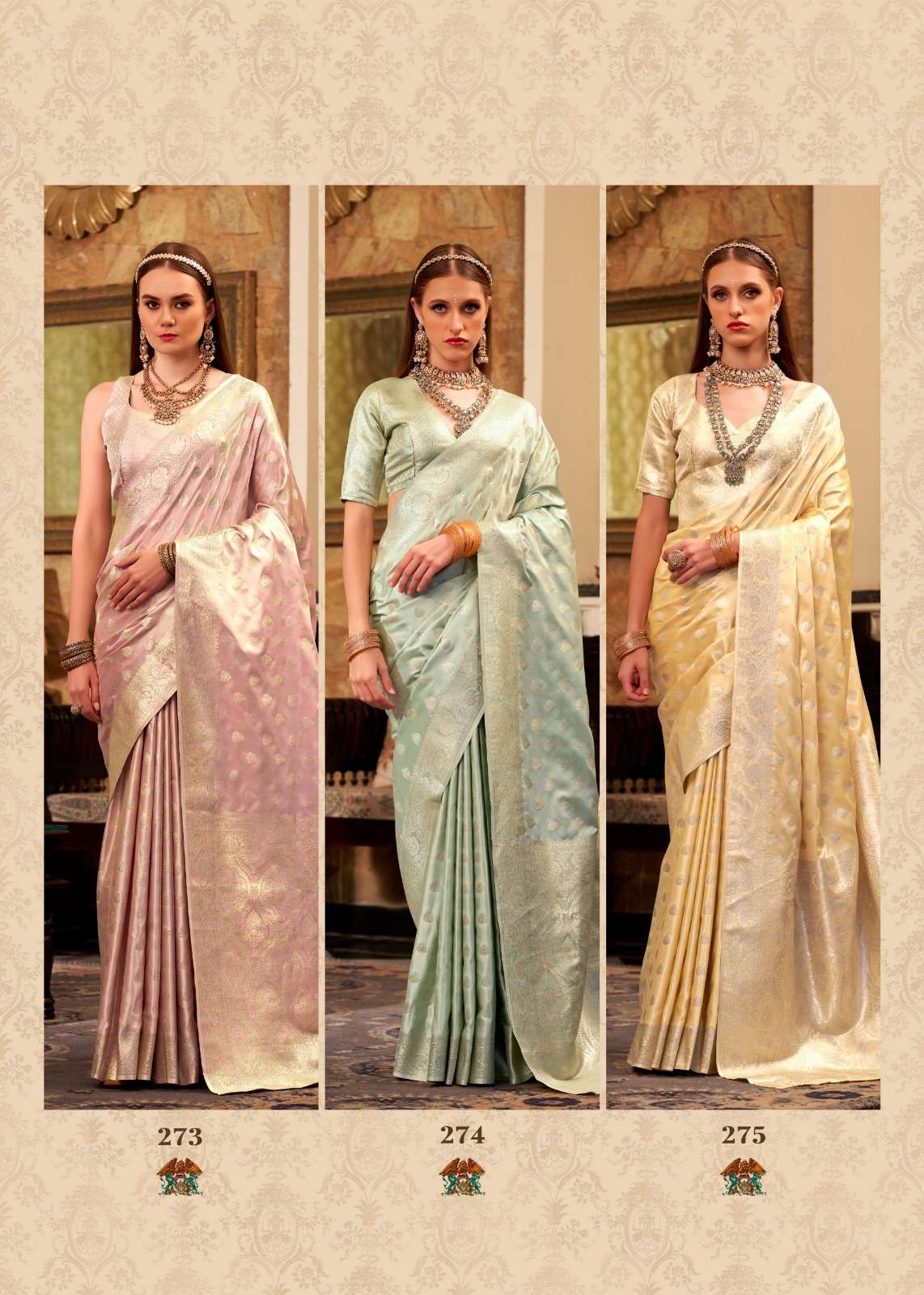 Rajpath Presents Shella Gold Wholesale Satin Silk Party Wear Sarees Catalog Wholesaler And Exporter In Surat