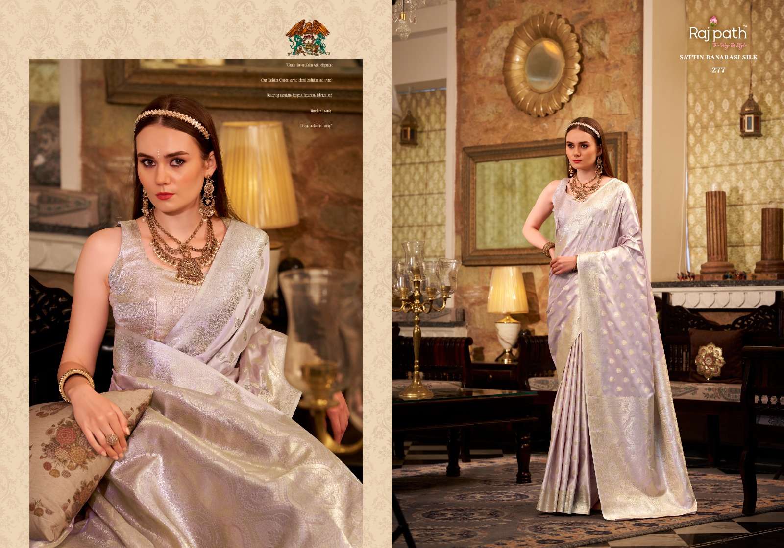 Rajpath Presents Shella Gold Wholesale Satin Silk Party Wear Sarees Catalog Wholesaler And Exporter In Surat
