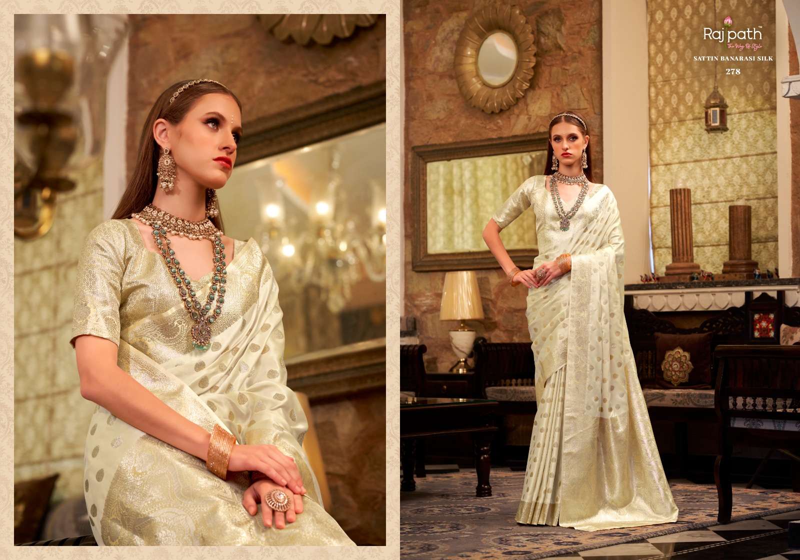 Rajpath Presents Shella Gold Wholesale Satin Silk Party Wear Sarees Catalog Wholesaler And Exporter In Surat
