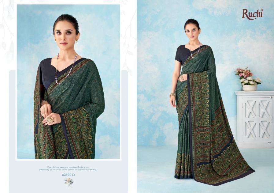 Ruchi Presents Vivanta Silk Vol-46 Hit Design Silk Crepe Saree Catalog Wholesaler And Exporter 