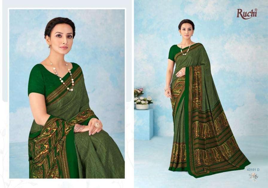 Ruchi Presents Vivanta Silk Vol-46 Hit Design Silk Crepe Saree Catalog Wholesaler And Exporter 