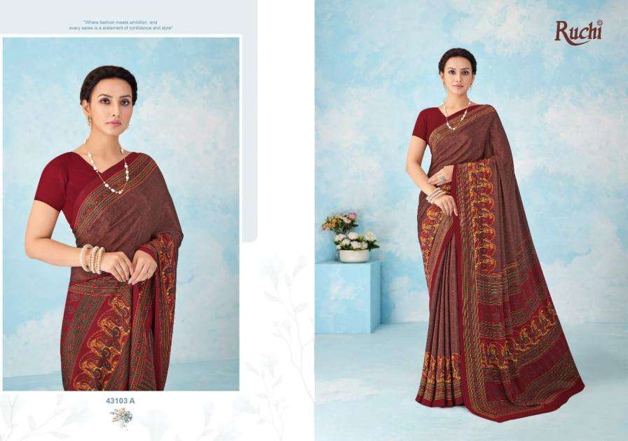 Ruchi Presents Vivanta Silk Vol-46 Hit Design Silk Crepe Saree Catalog Wholesaler And Exporter 