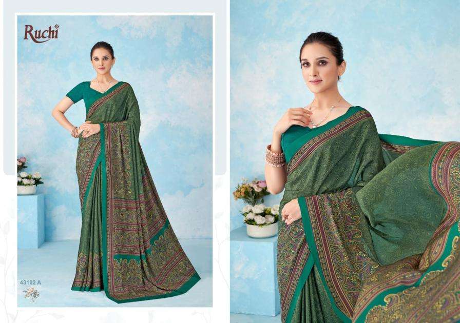 Ruchi Presents Vivanta Silk Vol-46 Hit Design Silk Crepe Saree Catalog Wholesaler And Exporter 