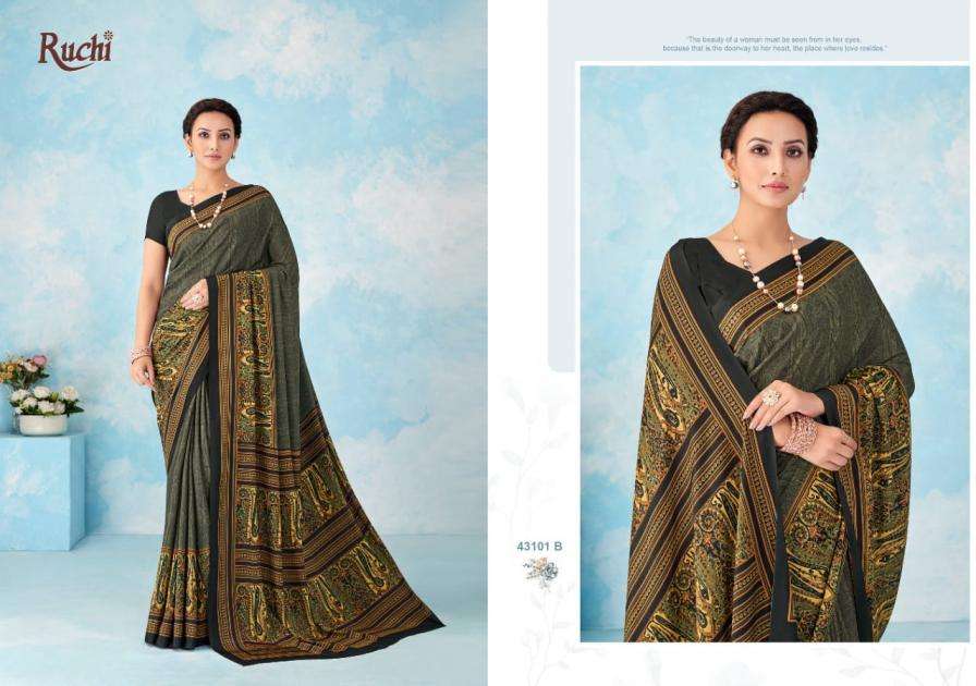 Ruchi Presents Vivanta Silk Vol-46 Hit Design Silk Crepe Saree Catalog Wholesaler And Exporter 