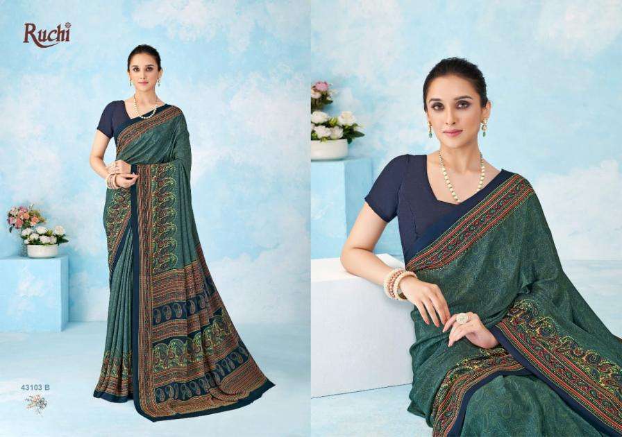 Ruchi Presents Vivanta Silk Vol-46 Hit Design Silk Crepe Saree Catalog Wholesaler And Exporter 