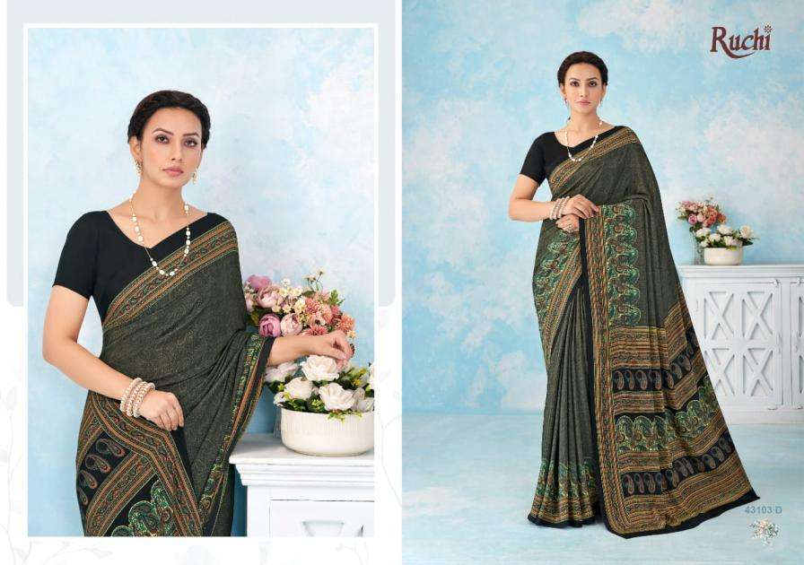 Ruchi Presents Vivanta Silk Vol-46 Hit Design Silk Crepe Saree Catalog Wholesaler And Exporter 