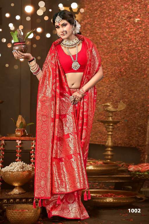 SAROJ PRESENTS TARIKA SILK VOL-2 WHOLESALE PURE SILK WITH PALLU DESIGNER FANCY SAREES CATALOG WHOLESALER AND EXPORTER 