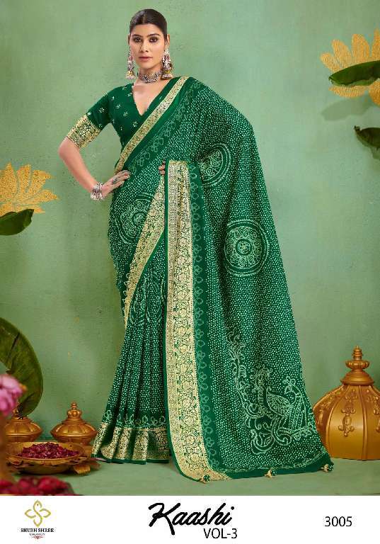 Shubh Shree Creation Kaashi Vol-3 Tussar Silk Colour Addition Sarees Catalog Wholesaler And Exporter 