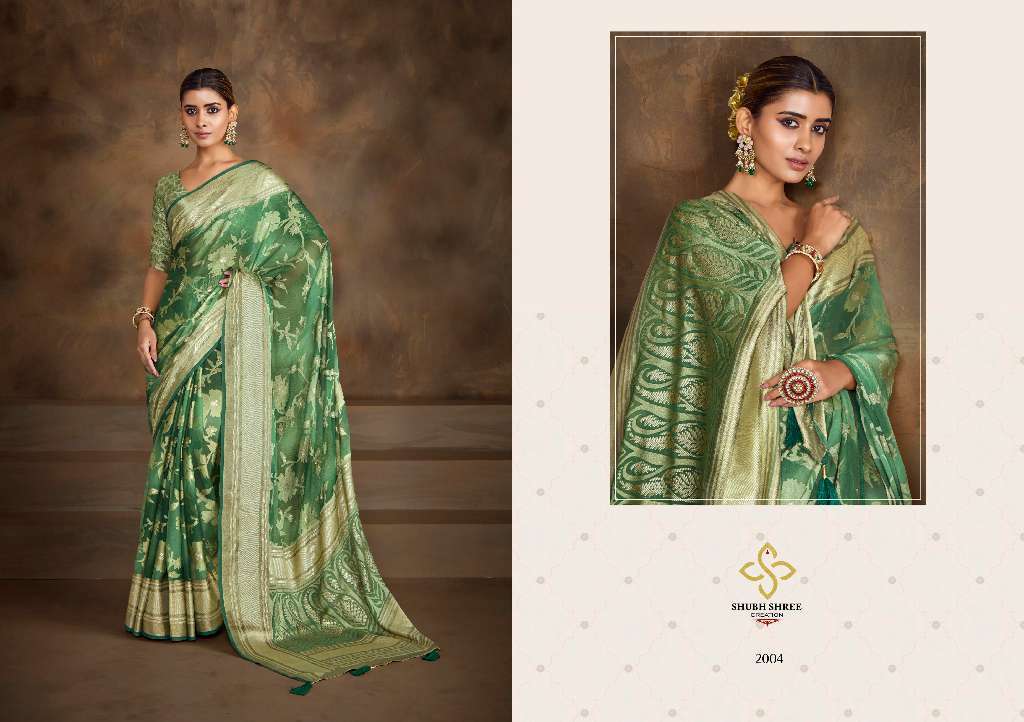 SHUBH SHREE CREATION PRESENTS SHAGUN VOL-2 DULL MOSS BRASSO SHOP TRENDY SAREE FOR WOMENS