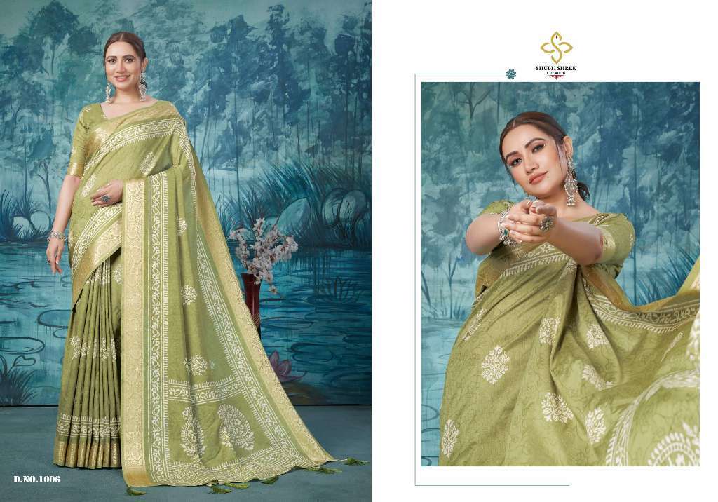 Shubh Shree Creation Sanchita Velvet Tussar Silk Gorgeous Look Saree Catalog Wholesaler And Exporter 