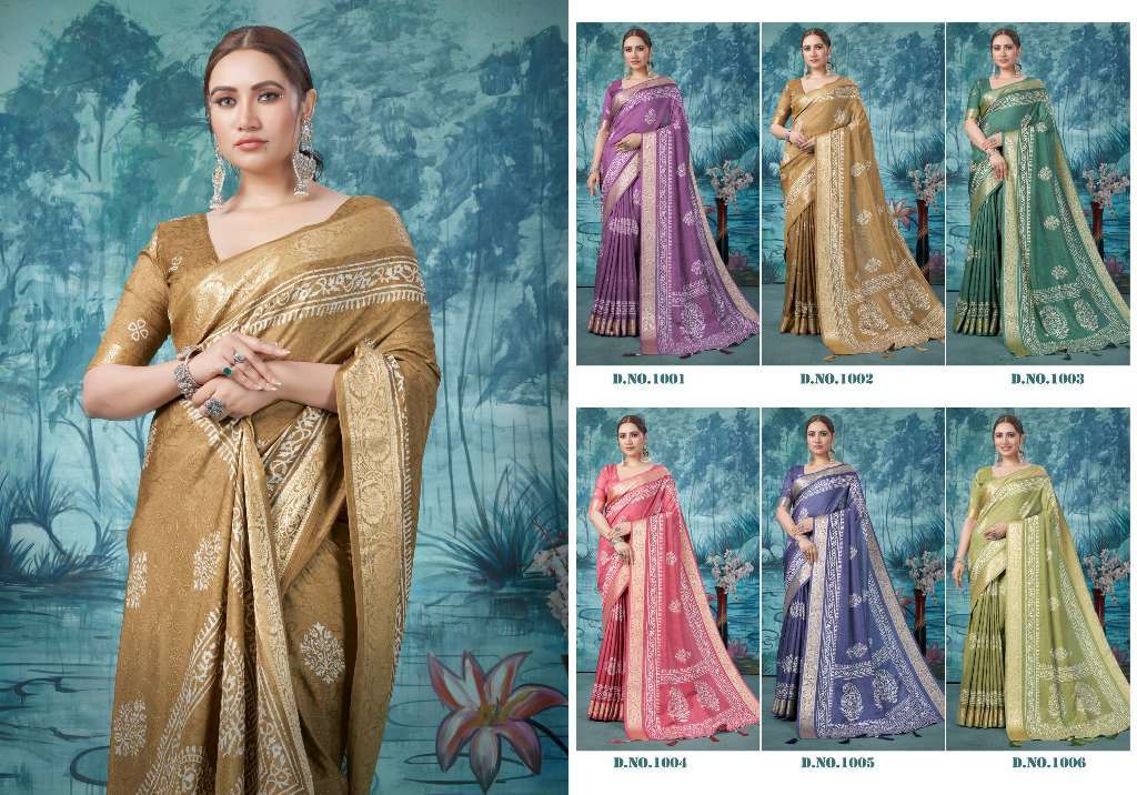 Shubh Shree Creation Sanchita Velvet Tussar Silk Gorgeous Look Saree Catalog Wholesaler And Exporter 