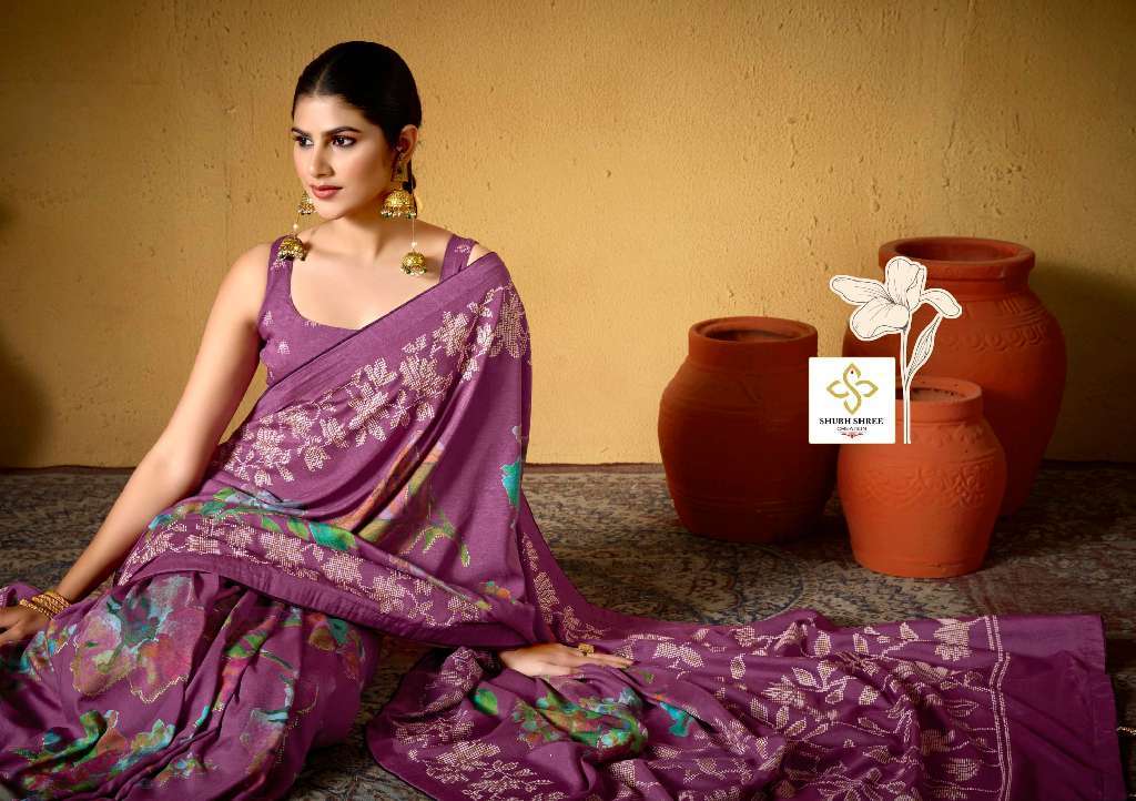 SHUBH SHREE PRESENTS CASAMIA WHOLESALE TUSSER SILK WITH DIGITAL AND WAX PRINT ATTRACTIVE LOOK SAREES CATALOG WHOLESALER AND EXPORTER 