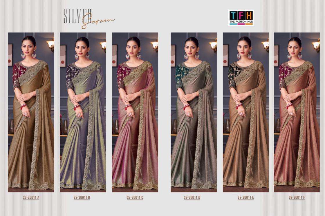 TFH Presents Silver Screen Vol-20 33011 Series Tone Silk Wedding Special Sarees For Womens Catalog Wholesaler And Exporter 