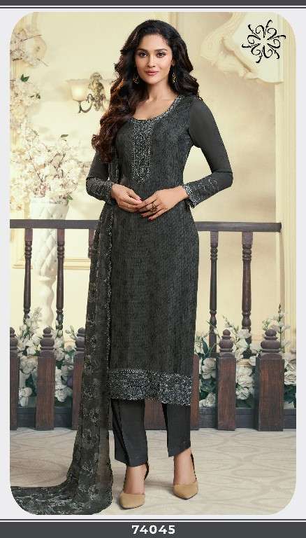 Vinay Presents Silkina Royal Crepe Vol-47 Wholesale Royal Crepe With Work Salwar Suits Catalog Wholesaler 