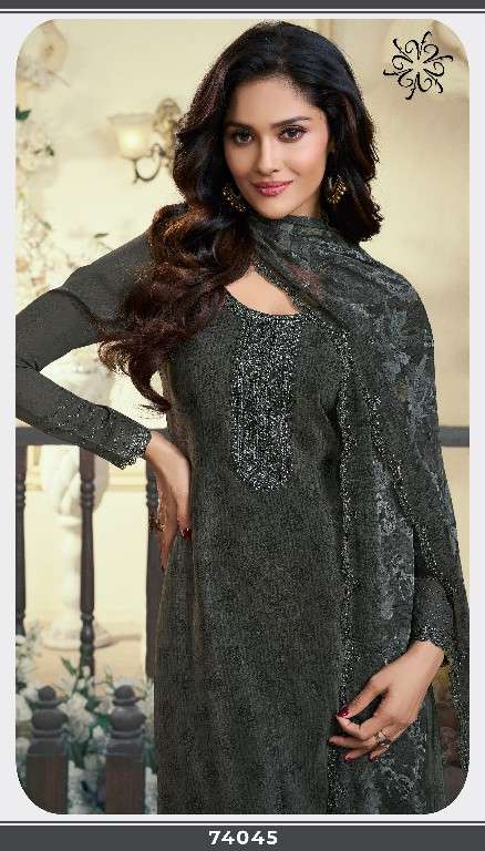 Vinay Presents Silkina Royal Crepe Vol-47 Wholesale Royal Crepe With Work Salwar Suits Catalog Wholesaler 