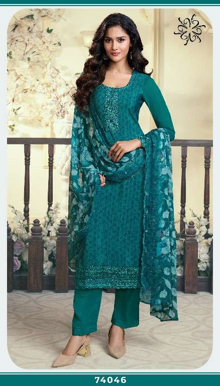 Vinay Presents Silkina Royal Crepe Vol-47 Wholesale Royal Crepe With Work Salwar Suits Catalog Wholesaler 