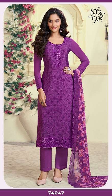 Vinay Presents Silkina Royal Crepe Vol-47 Wholesale Royal Crepe With Work Salwar Suits Catalog Wholesaler 
