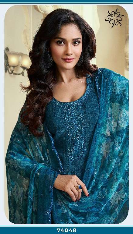 Vinay Presents Silkina Royal Crepe Vol-47 Wholesale Royal Crepe With Work Salwar Suits Catalog Wholesaler 