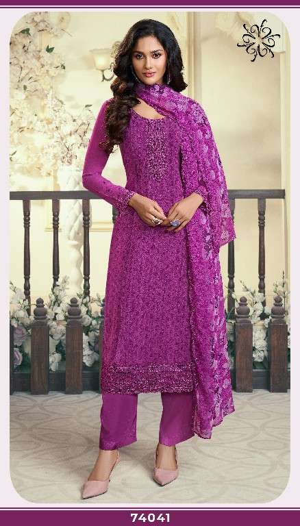 Vinay Presents Silkina Royal Crepe Vol-47 Wholesale Royal Crepe With Work Salwar Suits Catalog Wholesaler 