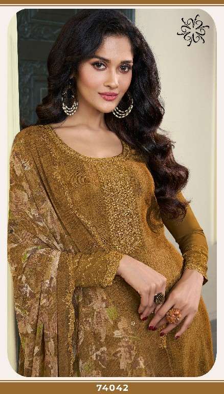 Vinay Presents Silkina Royal Crepe Vol-47 Wholesale Royal Crepe With Work Salwar Suits Catalog Wholesaler 