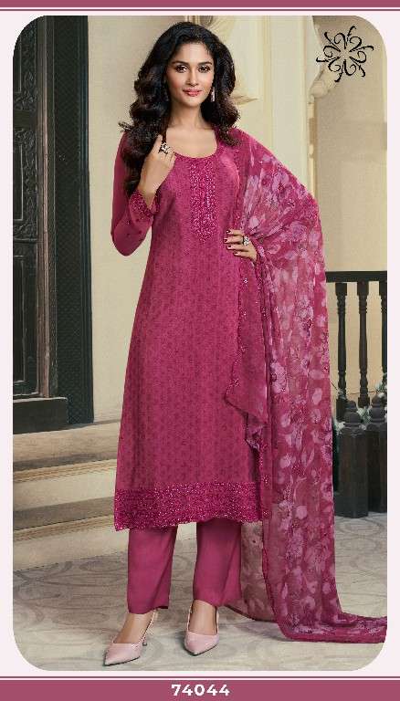 Vinay Presents Silkina Royal Crepe Vol-47 Wholesale Royal Crepe With Work Salwar Suits Catalog Wholesaler 