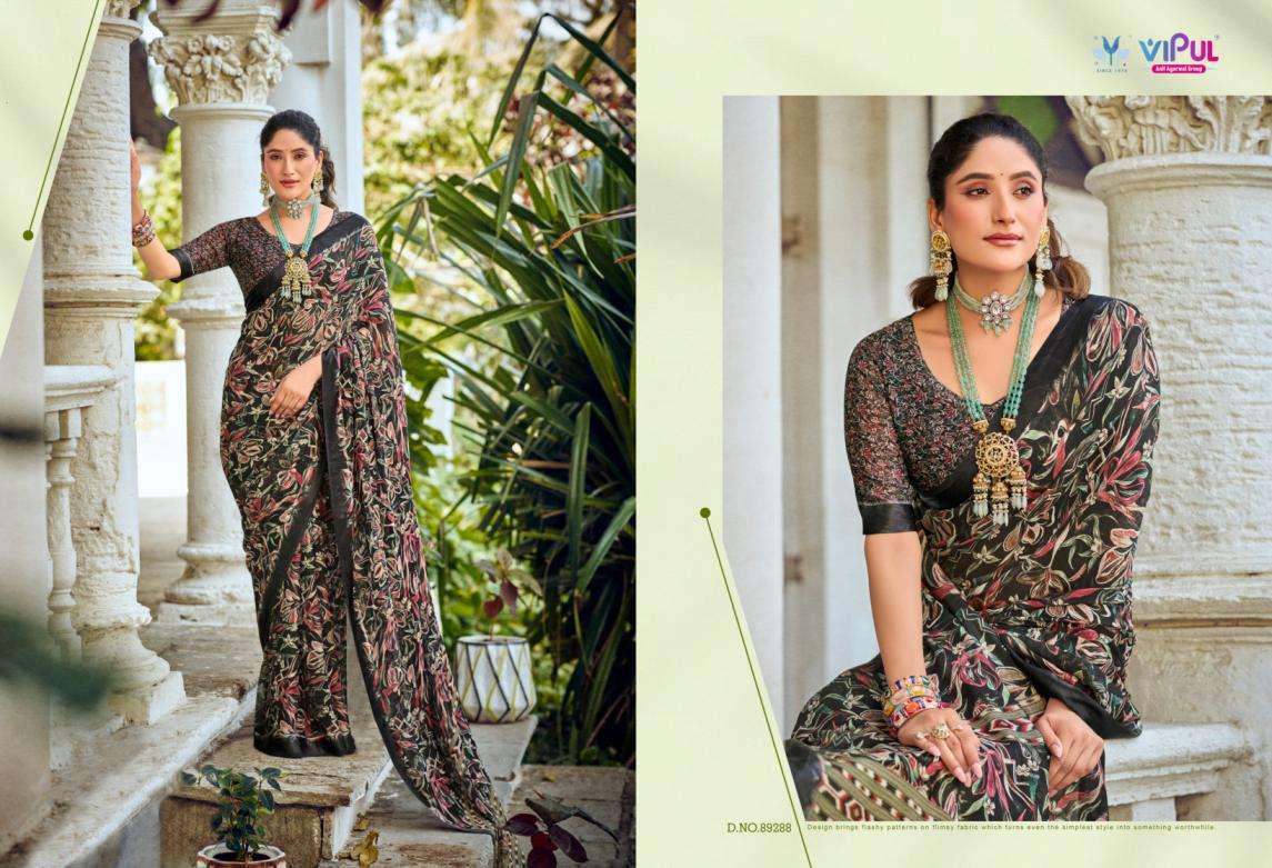 VIPUL PRESENTS SAMRIDDHI NEW GORGETTE SAREE COLLECTION CATALOG WHOLESALER AND EXPORTER 