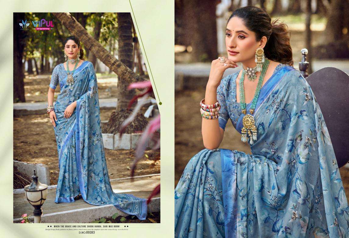 VIPUL PRESENTS SAMRIDDHI NEW GORGETTE SAREE COLLECTION CATALOG WHOLESALER AND EXPORTER 