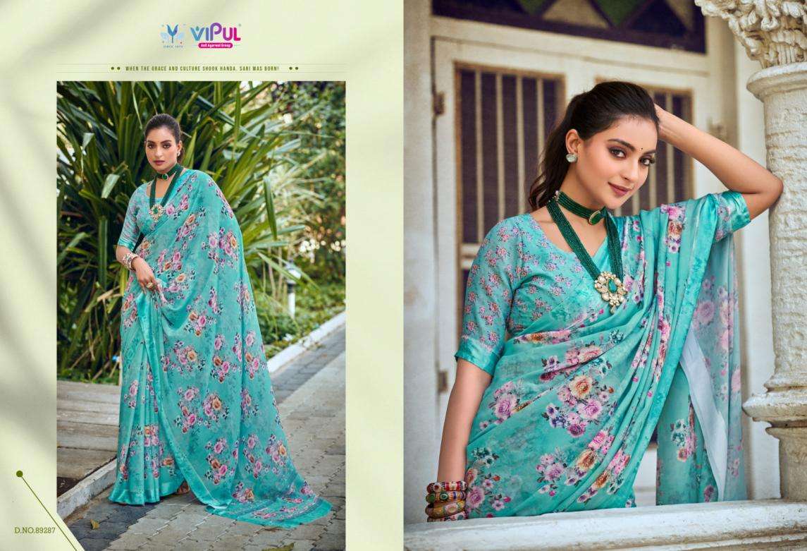 VIPUL PRESENTS SAMRIDDHI NEW GORGETTE SAREE COLLECTION CATALOG WHOLESALER AND EXPORTER 