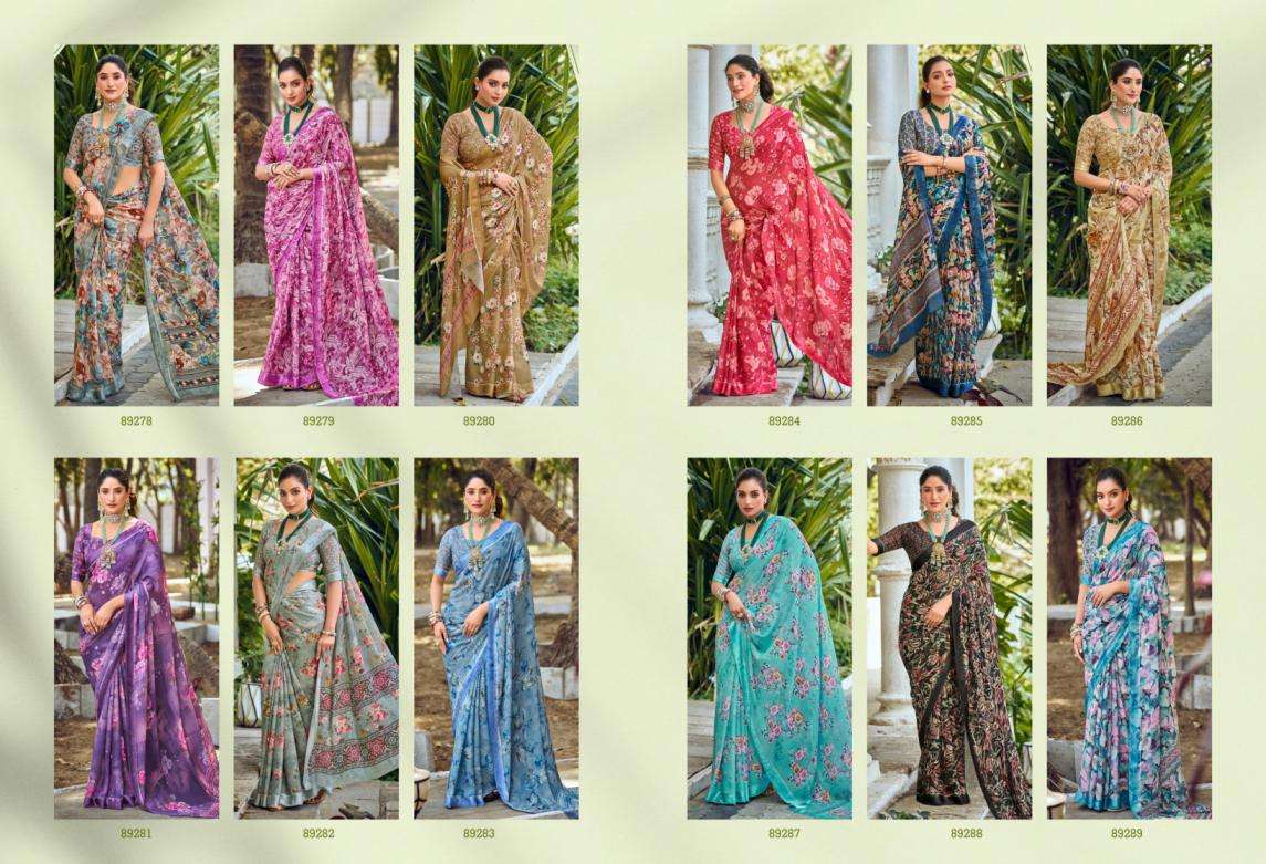 VIPUL PRESENTS SAMRIDDHI NEW GORGETTE SAREE COLLECTION CATALOG WHOLESALER AND EXPORTER 