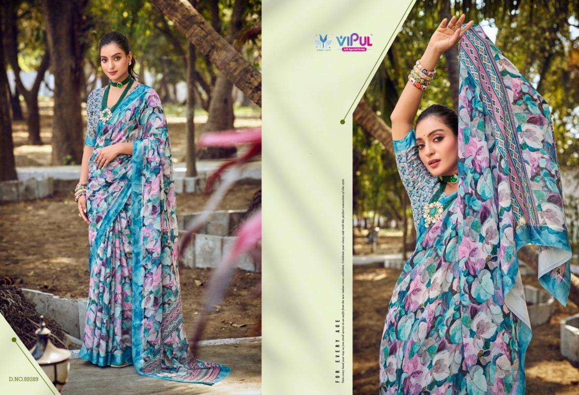 VIPUL PRESENTS SAMRIDDHI NEW GORGETTE SAREE COLLECTION CATALOG WHOLESALER AND EXPORTER 