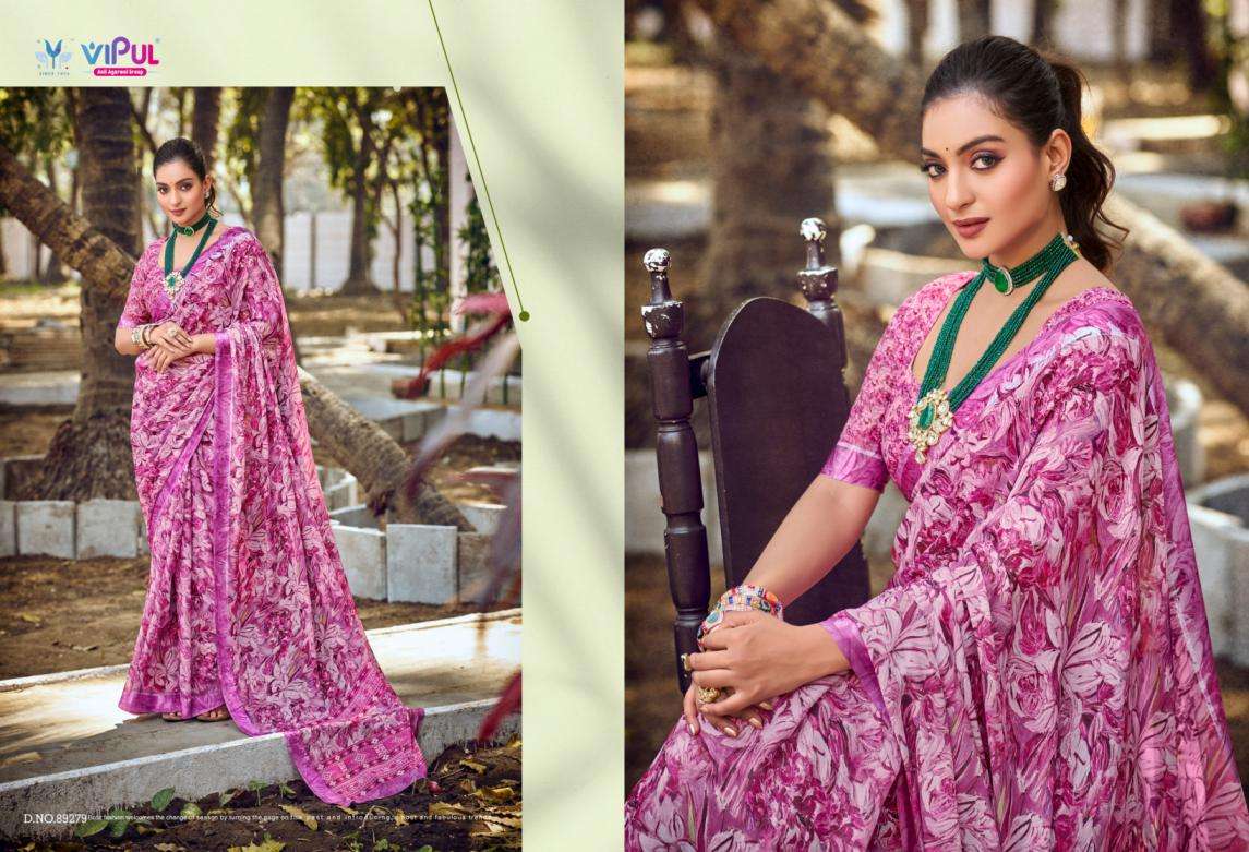 VIPUL PRESENTS SAMRIDDHI NEW GORGETTE SAREE COLLECTION CATALOG WHOLESALER AND EXPORTER 
