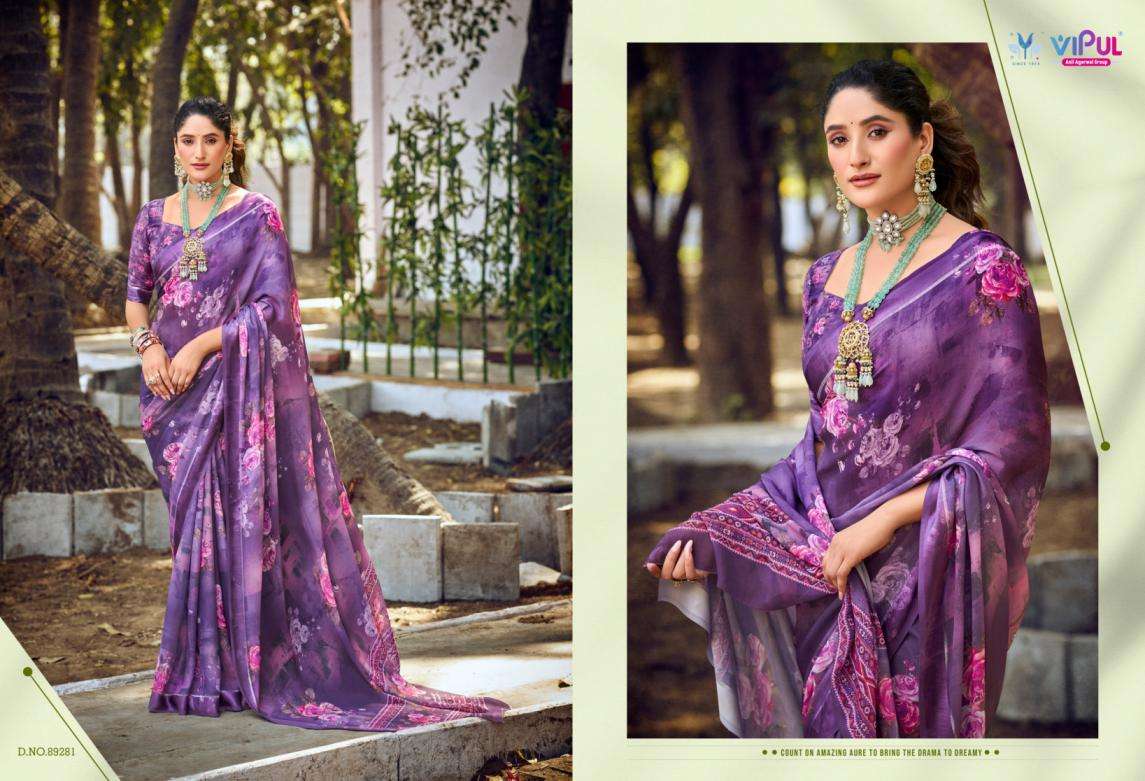 VIPUL PRESENTS SAMRIDDHI NEW GORGETTE SAREE COLLECTION CATALOG WHOLESALER AND EXPORTER 