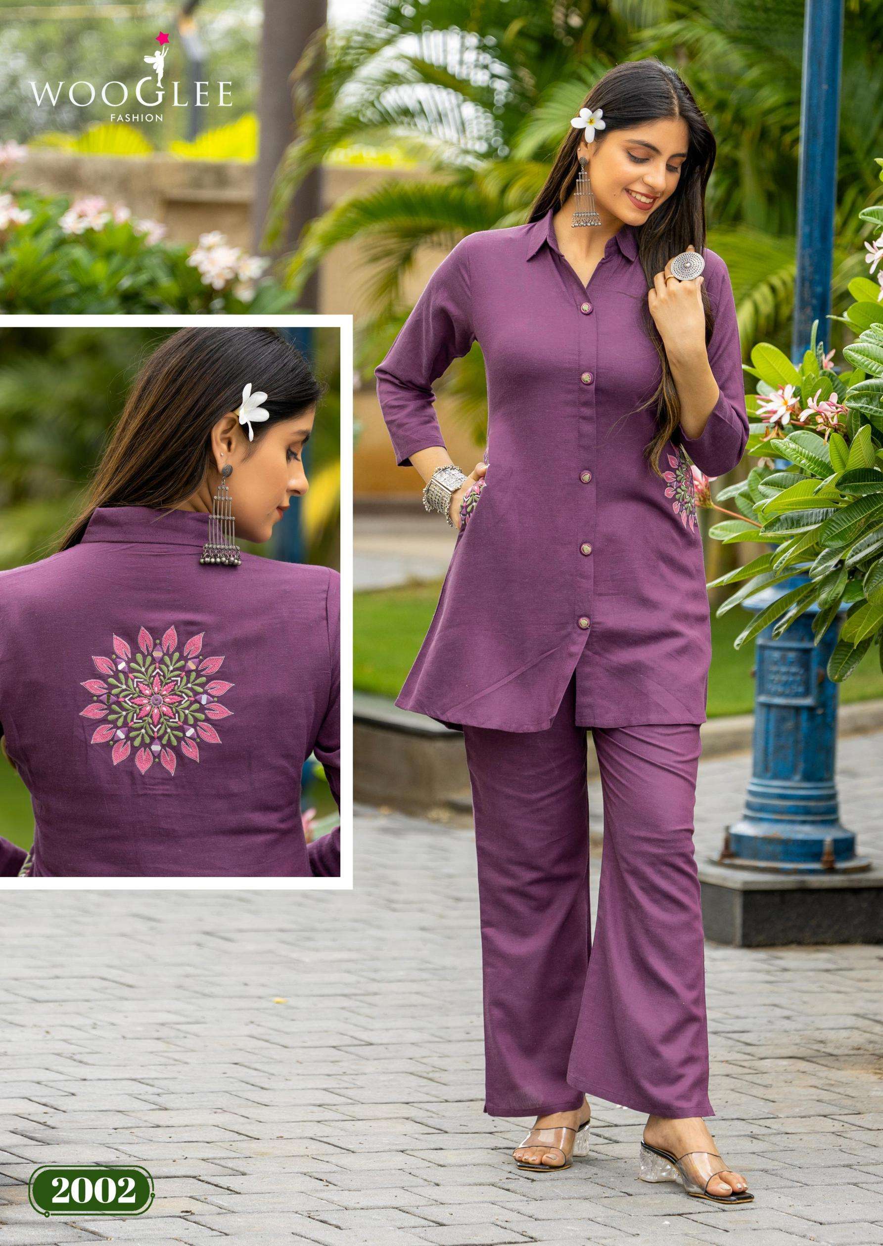 Wooglee Presents Elina Full Stitch Cotton Elegance Co-Ord Sets Catalog Wholesaler And Exporter 