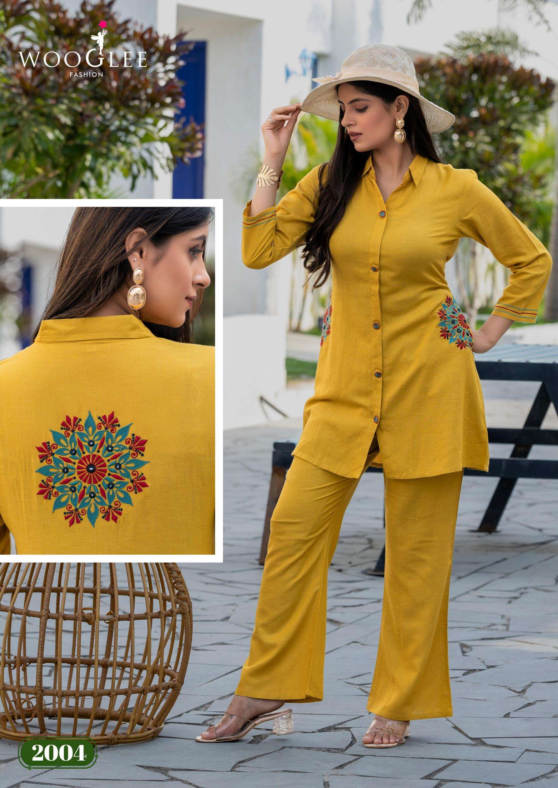Wooglee Presents Elina Full Stitch Cotton Elegance Co-Ord Sets Catalog Wholesaler And Exporter 