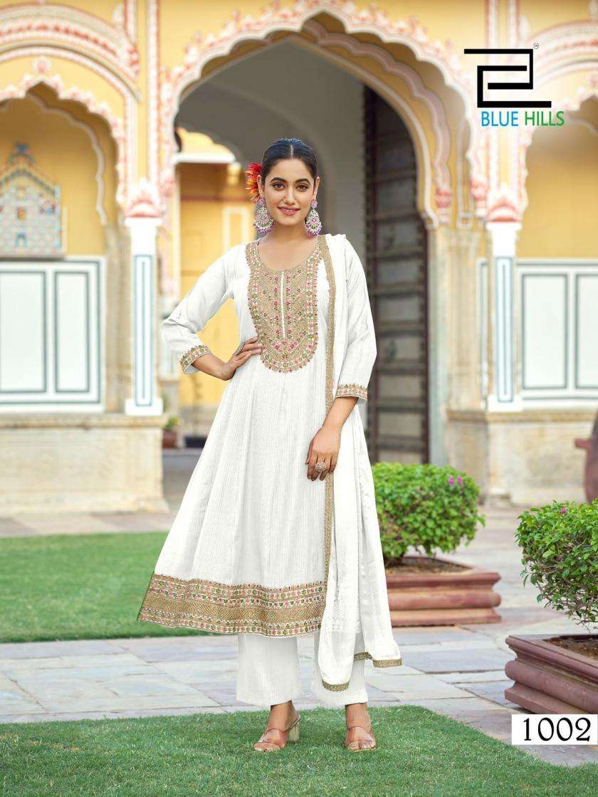 Blue Hills Presents Mumtaz Rayon Anarkali Style Fully Stitch Plus Size Suit For Womens Catalog Wholesaler And Exporter 