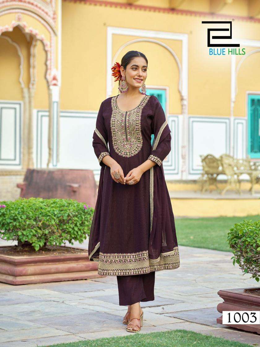 Blue Hills Presents Mumtaz Rayon Anarkali Style Fully Stitch Plus Size Suit For Womens Catalog Wholesaler And Exporter 