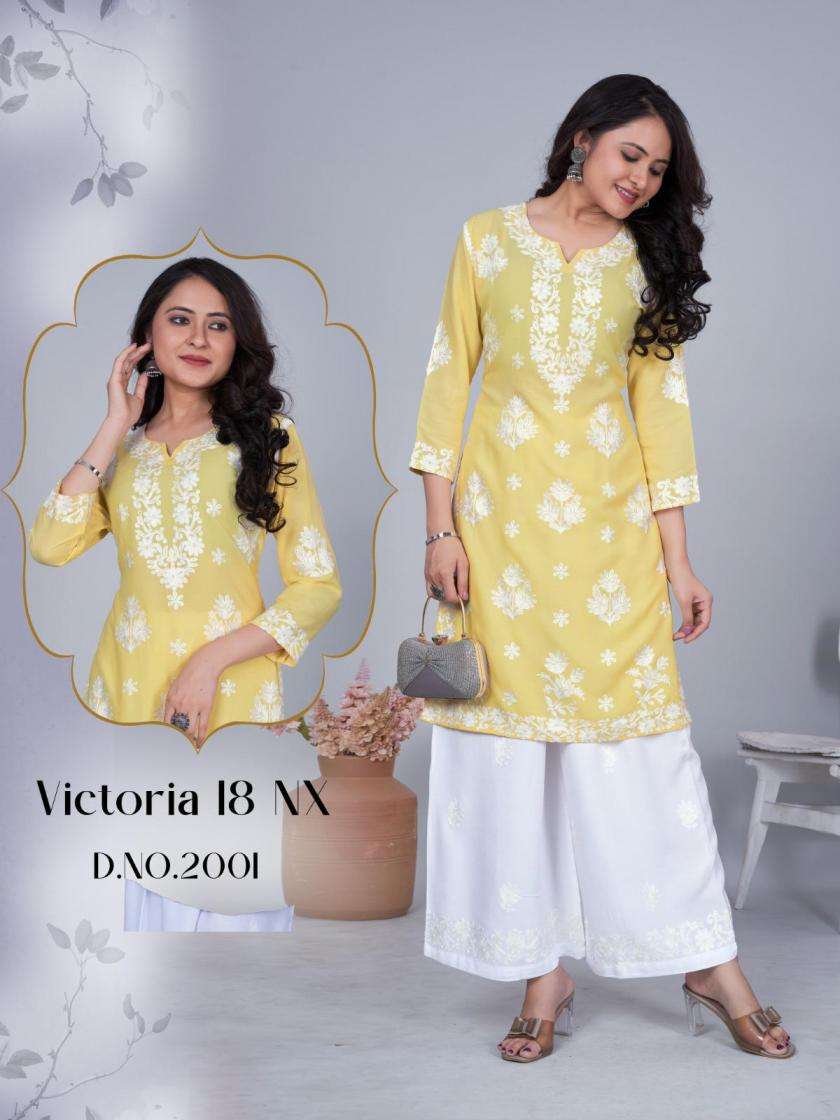 Blue Hills Presents Victoria Vol-18 NX Rayon Readymade Stylish Kurti With Plazzo Catalog WHolesaler 
