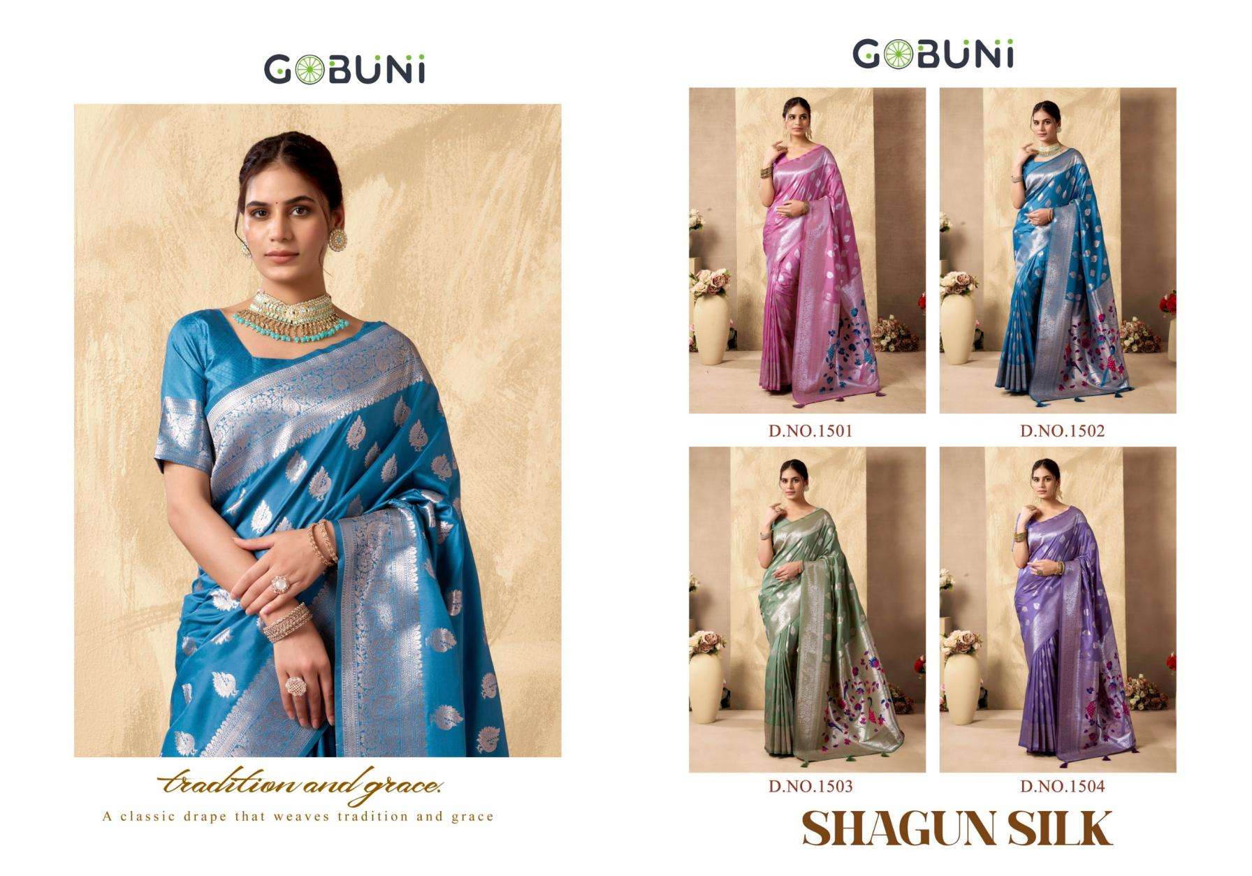 Gobuni Presents Shagun Silk Luxurious Silk Sarees For Women Catalog Wholesaler and exporter 