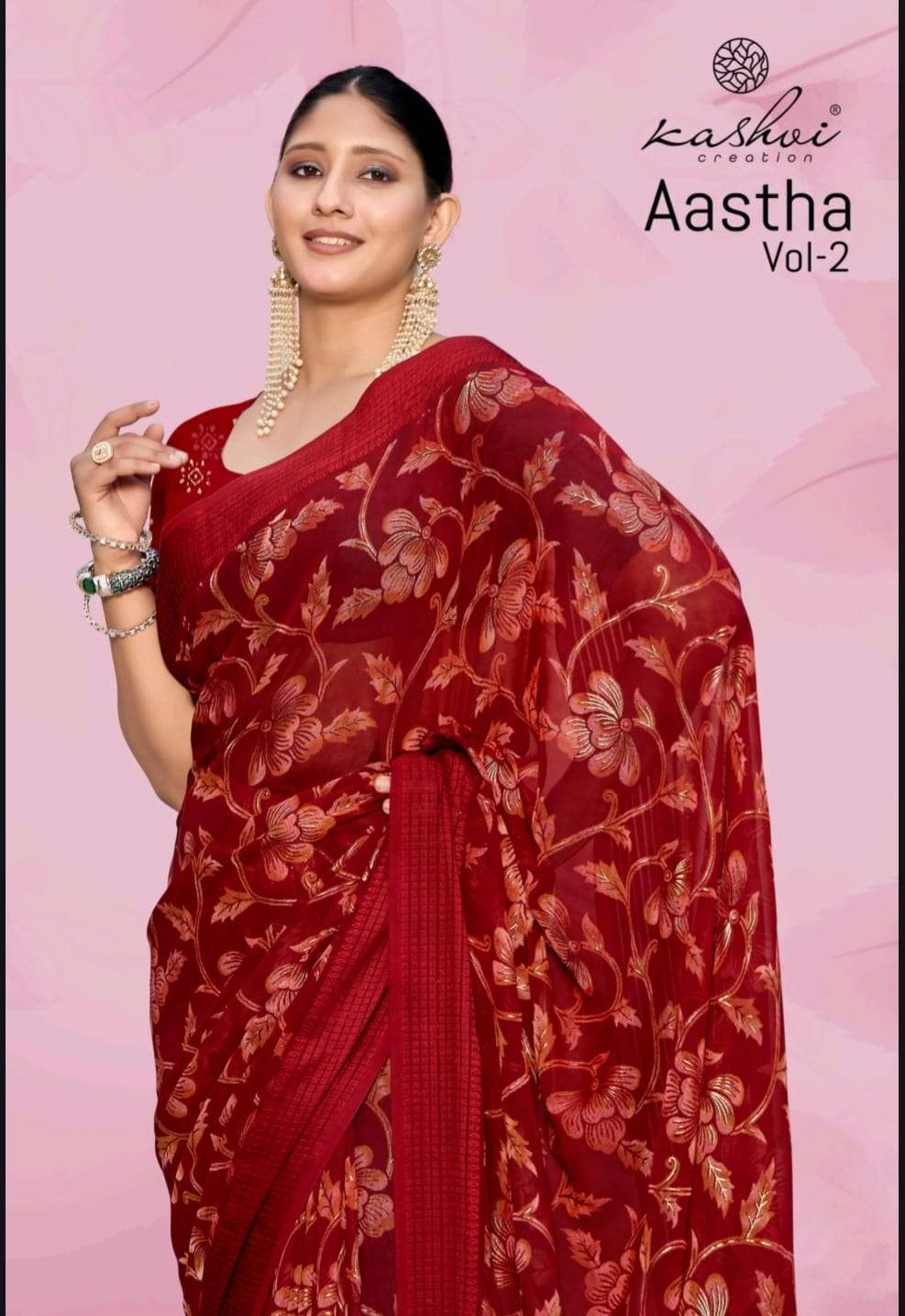 Kashvi creation presents Aastha Vol-2 Printed Georgette Saree Catalog Wholesalers